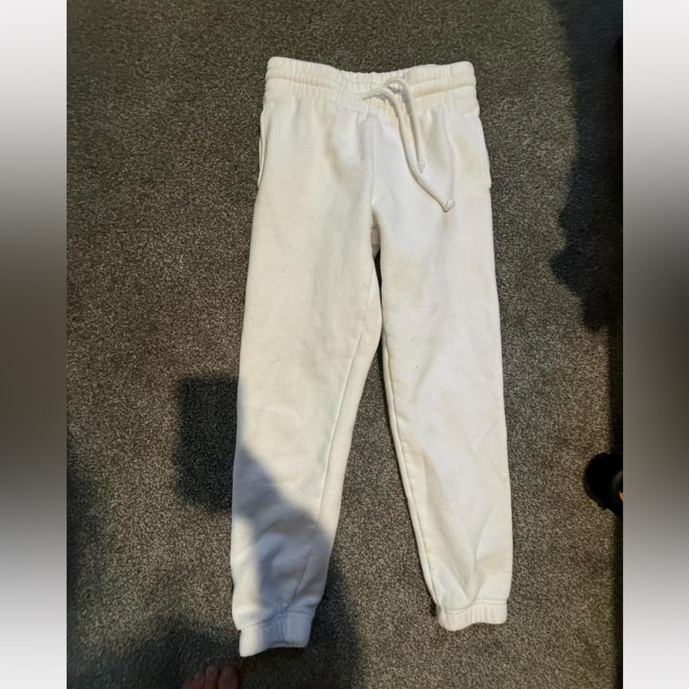 Aritzia White Cozy Fleece Joggers